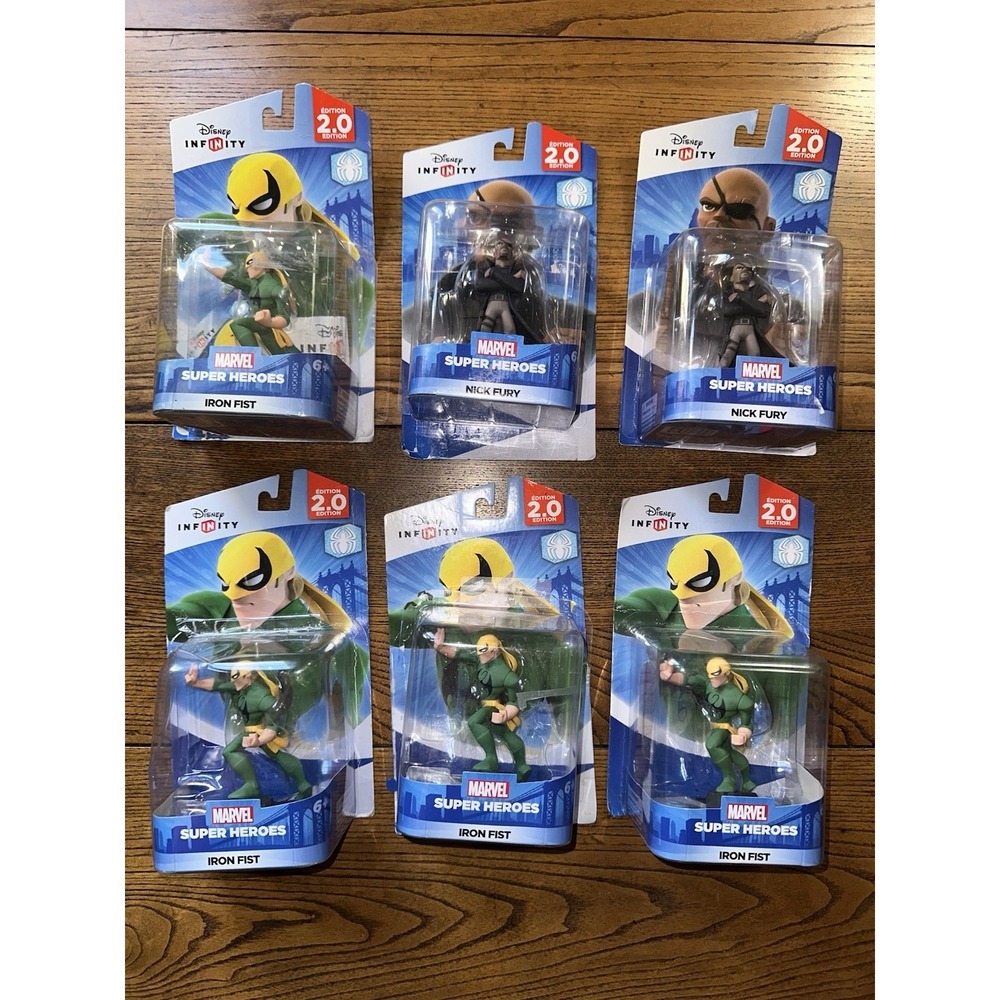 Lot Of (6) Disney Infinity 2.0 Edition Iron Fist Figure & Nick Fury New